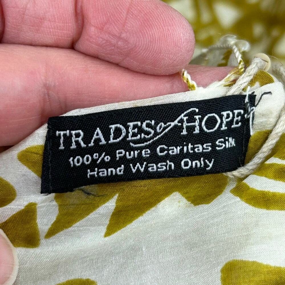 NWT Trades of Hope 100% Silk Tribal Pattern Long Scarf - Picture 5 of 7